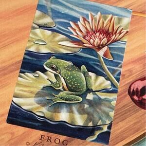Impressions Frog Lily Pad Sunflower House Flag 28x40" Large Outdoor Decor NCE